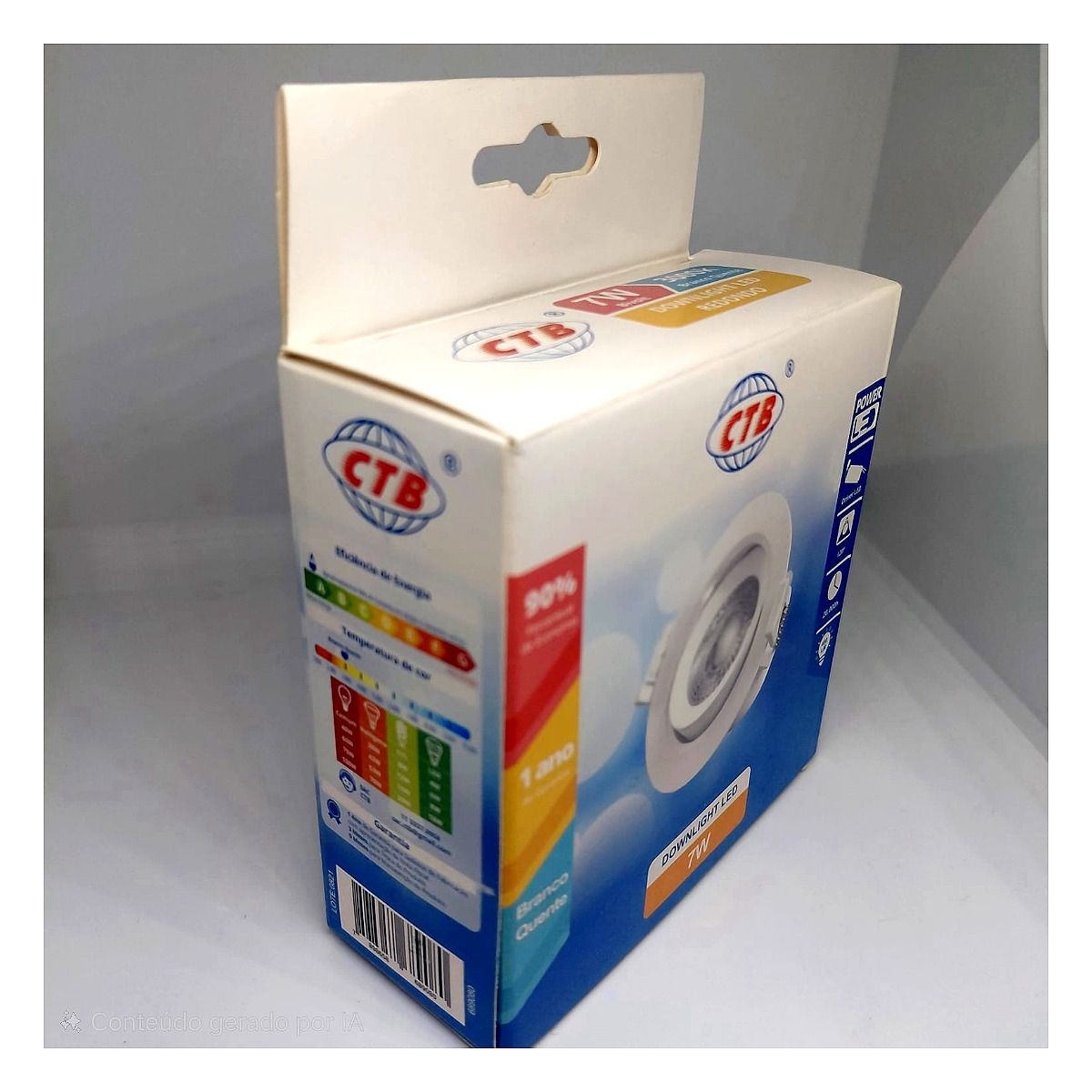 Downlight LED 7W CTB 3000K bivolt para iluminação direcionada em Maricá RJ
