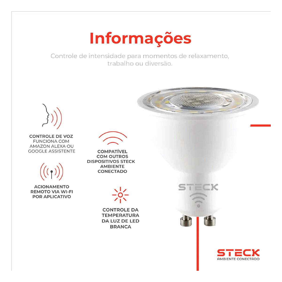 Lâmpada Spot Dicroica Wi-Fi 4,8W