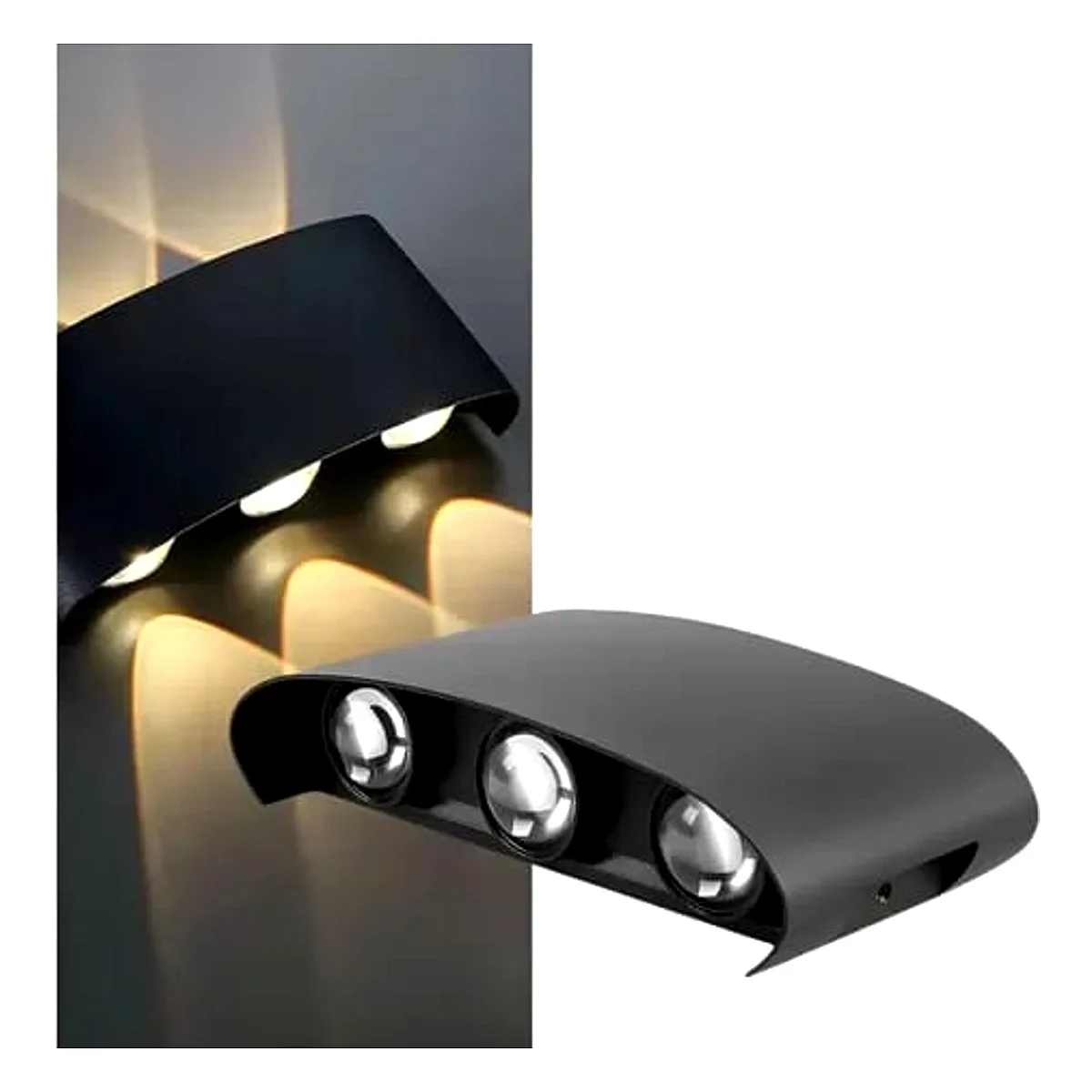 Arandela LED Preta Astraled 6W 3000K Arandela LED preta Astraled 6W 3000K luz quente para parede interna ou externa na Led Maricá RJ.