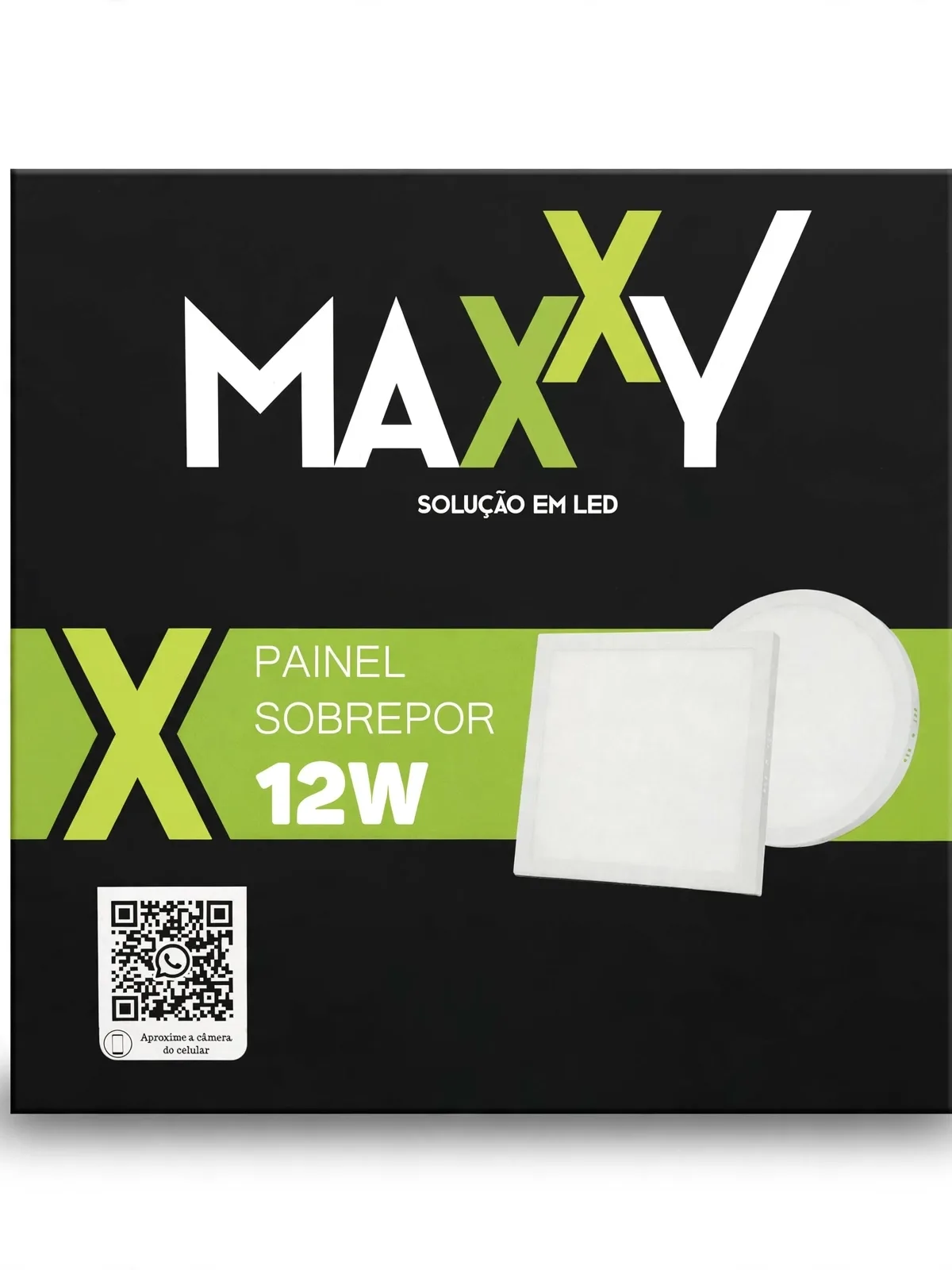 Painel Maxxy Sobrepor Quadrado 12W - 3000k Painel LED Maxxy Sobrepor Quadrado 12W 3000K luz quente para ambientes aconchegantes na Led Maricá RJ.