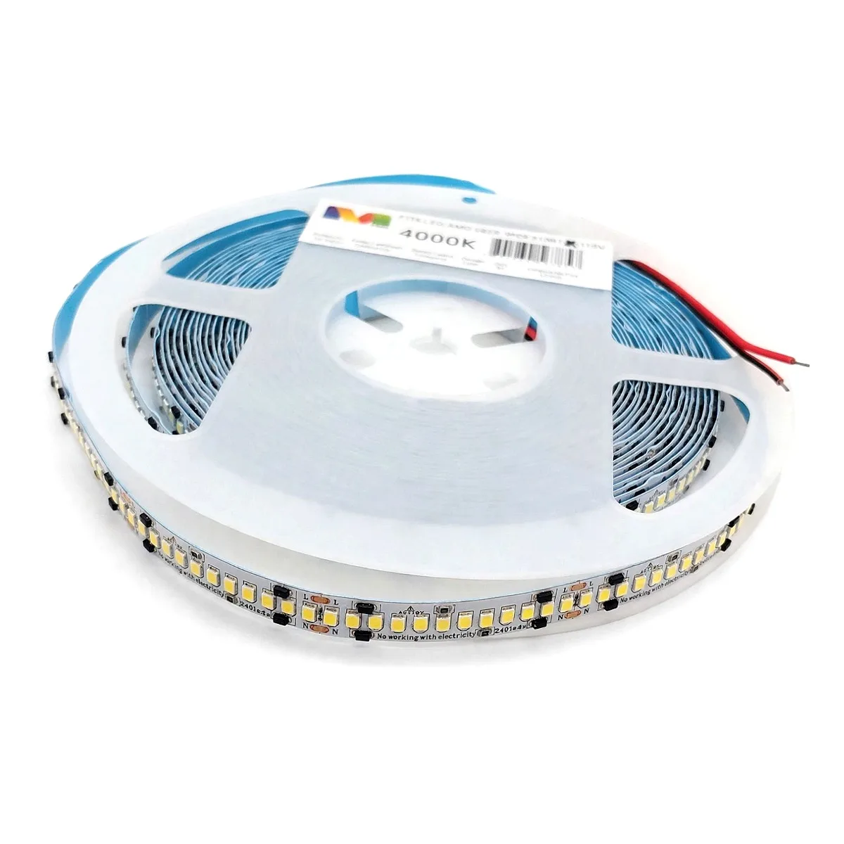 Fita LED MLed 10 Metros 110V 4000K Neutral White Fita LED 10 metros MLed 110V 4000K branca neutra para perfil de alumínio na Led Maricá RJ.