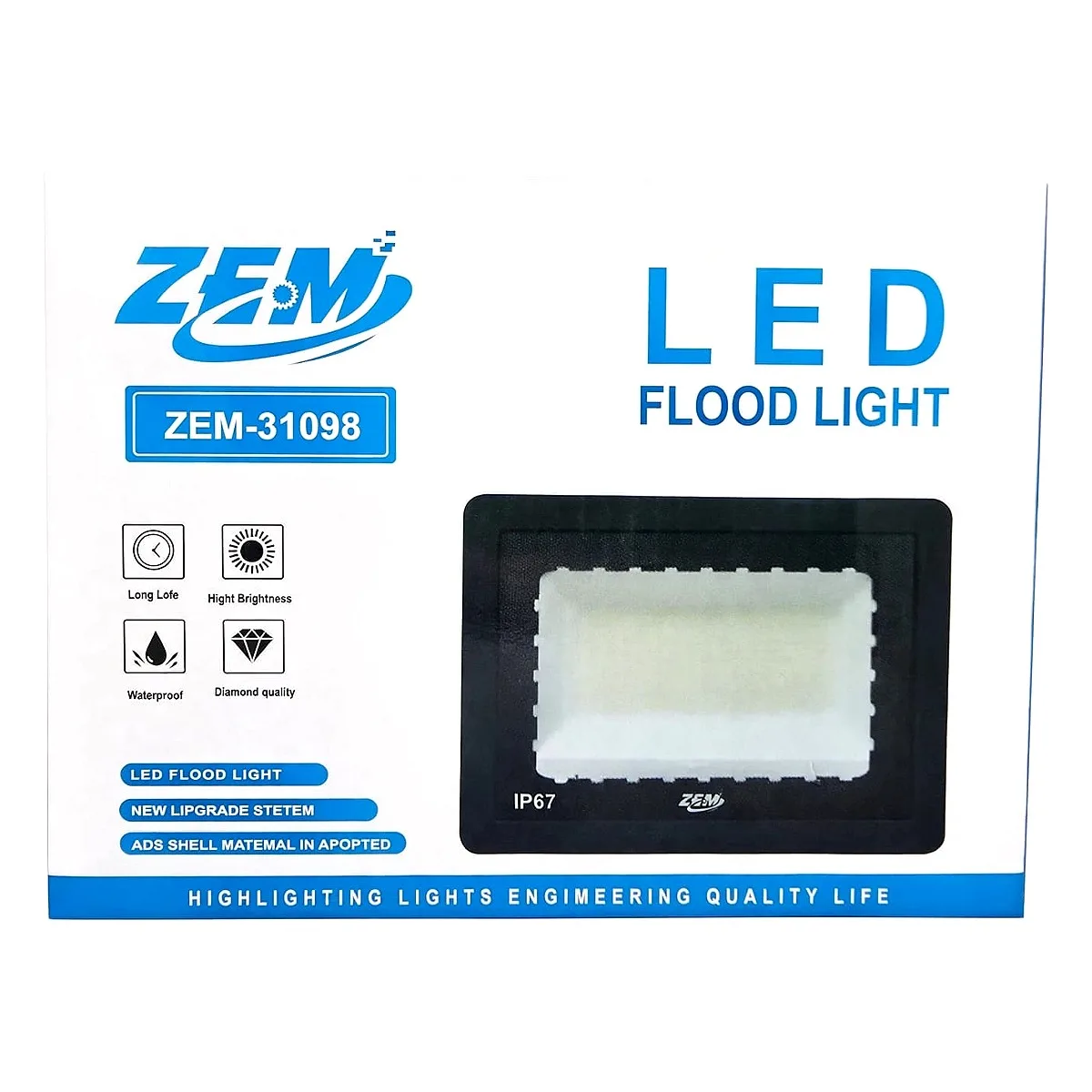 Refletor LED 100W ZEM Verde Refletor LED 100W ZEM na cor verde com alta potência para iluminação externa na Led Maricá Rio de Janeiro.