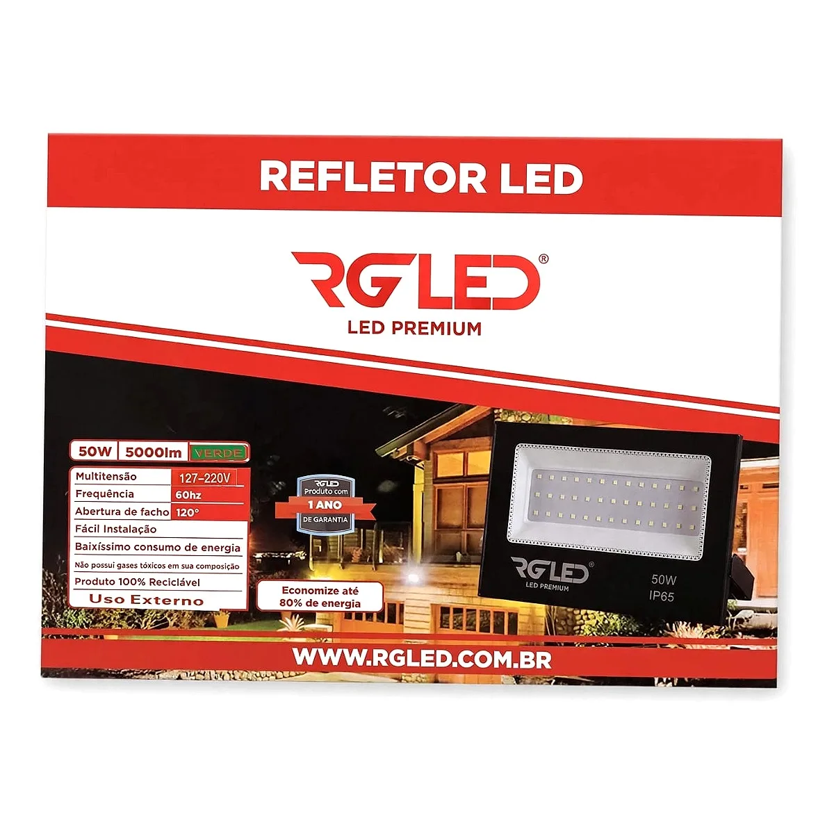 Refletor 50W RG Led - Verde Refletor 50W RG Led - Verde — Led Maricá